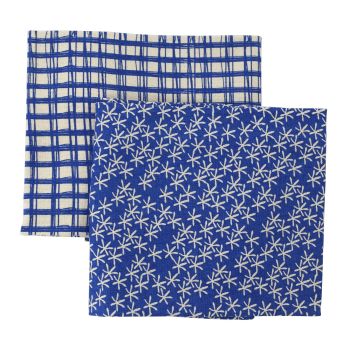 Tea Towel 2-Pack Daisy Gingham Daisy - Blue
