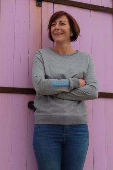 Organic Cotton Slogan Sweatshirt - Wise Grey